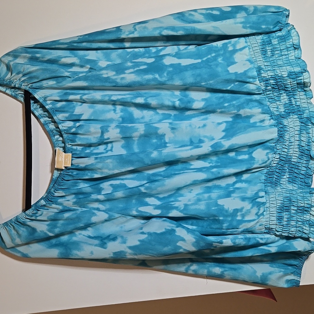 Michael Kors Teal Off-Shoulder Blouse - Picture 3 of 3